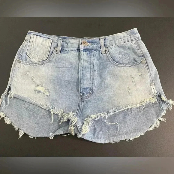 One Teaspoon Le Wolves High Rise Shorts 90s Y2K Festival - Picture 5 of 16